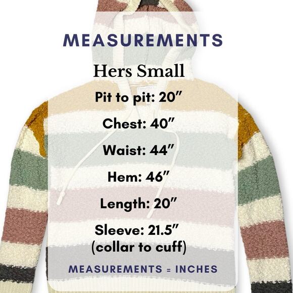 Absolutely Chunky Knit Hoodie Sweater S Nordstrom Striped Boucle NWT - Picture 8 of 10